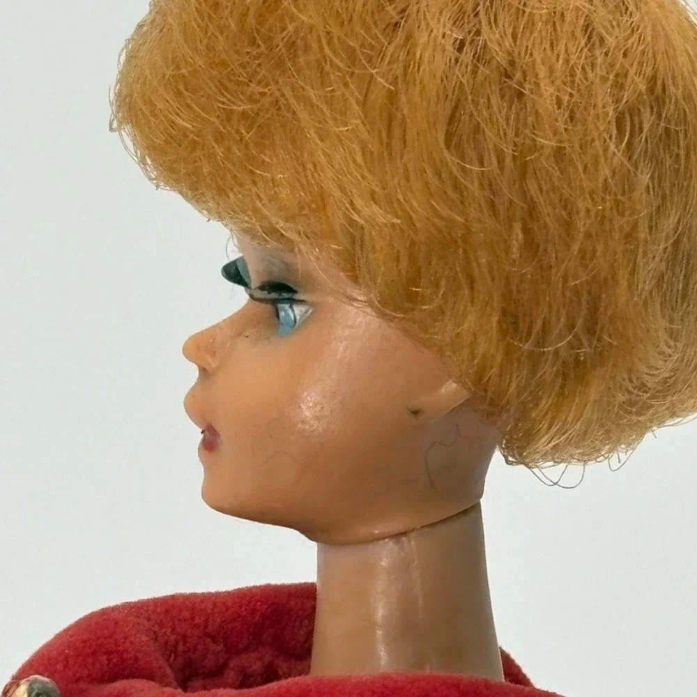 1961 Bubblecut Barbie Doll Original Blonde Red Lips Nails Greasy Face Japan